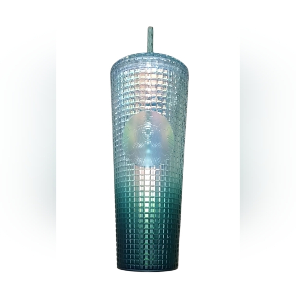 Starbucks 2023 St Patrick's Jade Green Ombre Grid Studded Venti Tumbler 24oz Cup